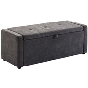 Pouf imbottito con contenitore ¨C zephmum ¨C 122x48x44 cm grigio scuro
