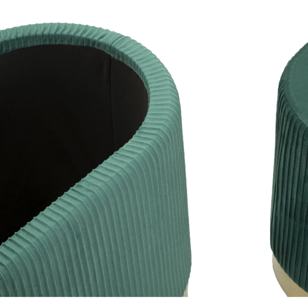 Panca con Portaoggetti VKH876, Verde, Poliestere, 80x37x42 cm