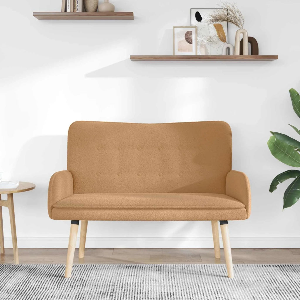 Divano a 2 Posti Beige 115 x 61 x 87 cm Bouclé 42028928