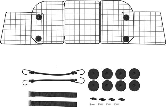 Barriera per cani, 98,5-156,4 Cm Flessibile - Costruzione a maglia robusta - Separazione del baule per bagagliaio universale