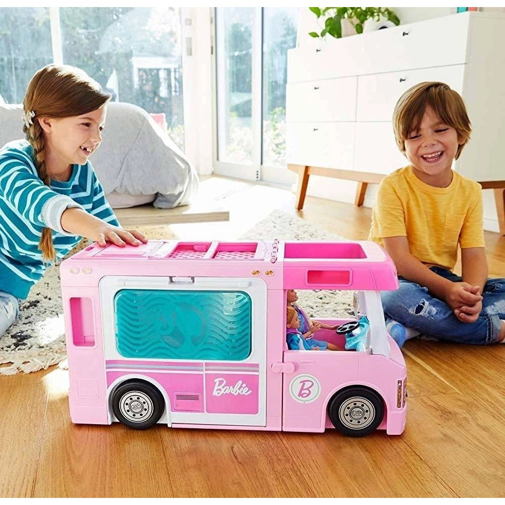 Trade Shop - Playset Camper Dei Sogni 3 In 1 Con 3 Veicoli E 50 Accessori Giocattolo -