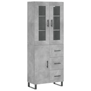 Credenza | Madia | Buffet da pranzo | Armadio da pranzo Grigio Cemento 69,5x34x180 cm in Legno Multistrato