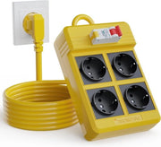 Alimentatore Proteggi-Sorpasso - Estensione di Corrente Resistente alle Intemperie 3M 4-fuochi 4000W - Officina Garage/Outdoor