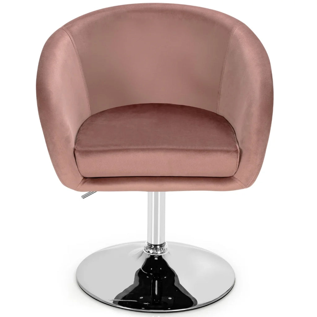 Sgabello da bar girevole regolabile (72-86 cm) seduta ergonomica stile moderno velluto rosa 20_0011268