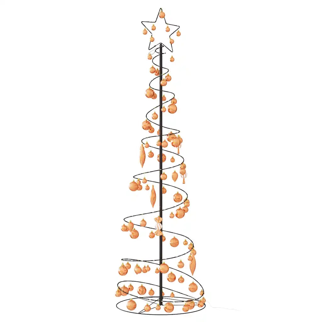 Albero di Natale a LED con Palline 120 LED Bianco Caldo 180 cm 3318584