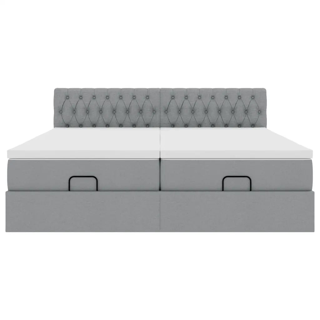 Struttura Letto Pouf con Materassi 180x200 cm in Tessuto 3312864
