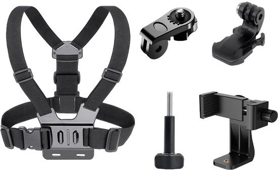 Cinturino multiuso per azione compatibile con GoPro e DJI, con supporto per smartphone e fotocamera anteriori