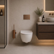 SINED Porta Scopino in acciaio inox 316L con finitura oro rosa ideale per bagni interni ed esterni resistente alla corrosione modello LEVANTE