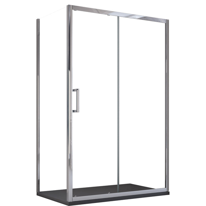 Box Doccia Angolare 70x100 cm 1 anta Scorrevoli 2 Lati Fissi in Cristallo trasparente 6mm H195 Bonussi Sole