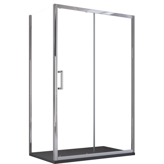 Box Doccia Angolare 90x110 cm 1 anta Scorrevoli 2 Lati Fissi in Cristallo trasparente 6mm H195 Bonussi Sole