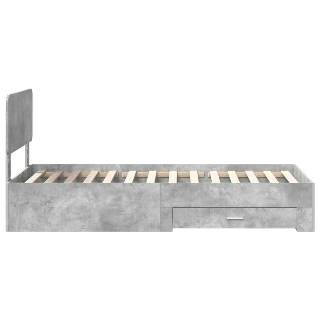 Struttura del letto con testiera Grigio cemento 100 x 200 cm