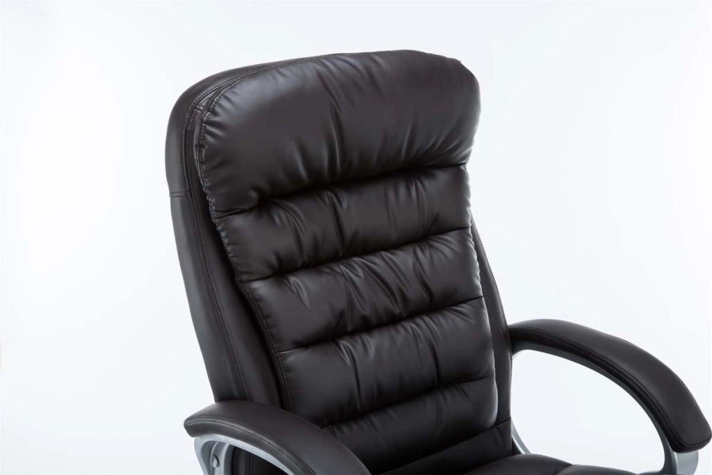 Sedia ufficio XXL Vancouver in similpelle marrone