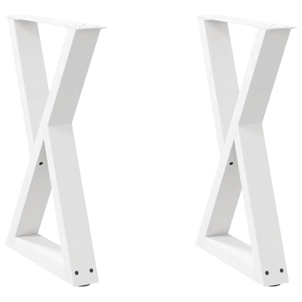 Set di 2 gambe regolabili in acciaio per tavolo da pranzo per stabilità 50 x 72-73 cm acciaio bianco 02_0057003