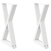 Set di 2 gambe regolabili in acciaio per tavolo da pranzo per stabilità 50 x 72-73 cm acciaio bianco 02_0057003