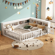 Letto da giorno 140x200 cm con vano laterale; prese USB e sponde estraibili; bianco
