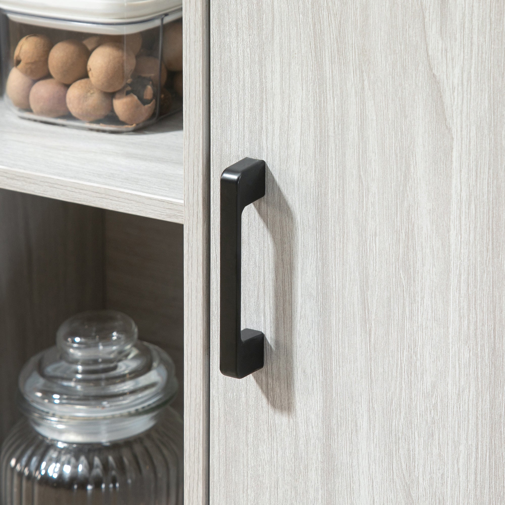 Credenza 2 Ante 5 Ripiani 100x34x87,2 cm in Legno Grigio