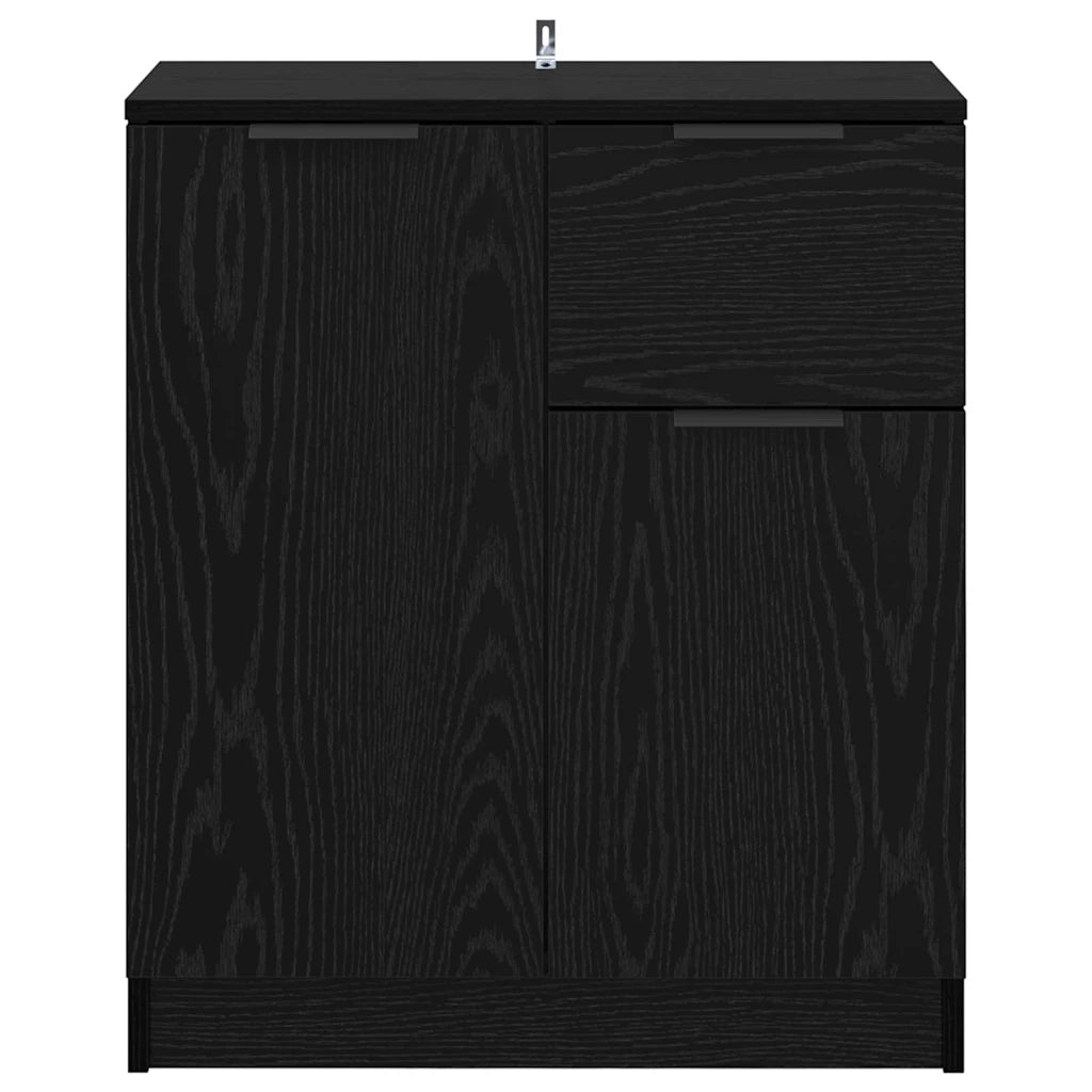 Credenza-Buffet-Armadio da cucina Rovere Nero 60 x 30 x 70 cm Legno multistrato 161573