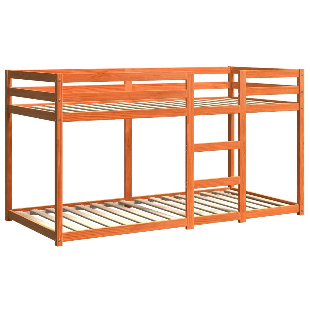Letto singolo | Letto per adulti | Letto a Castello Marrone Cera 90x200 cm in Legno di Pino