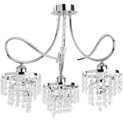 Lampadario DIANA glamour cristalli 3 luci E14 Alfa