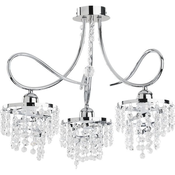 Lampadario DIANA glamour cristalli 3 luci E14 Alfa