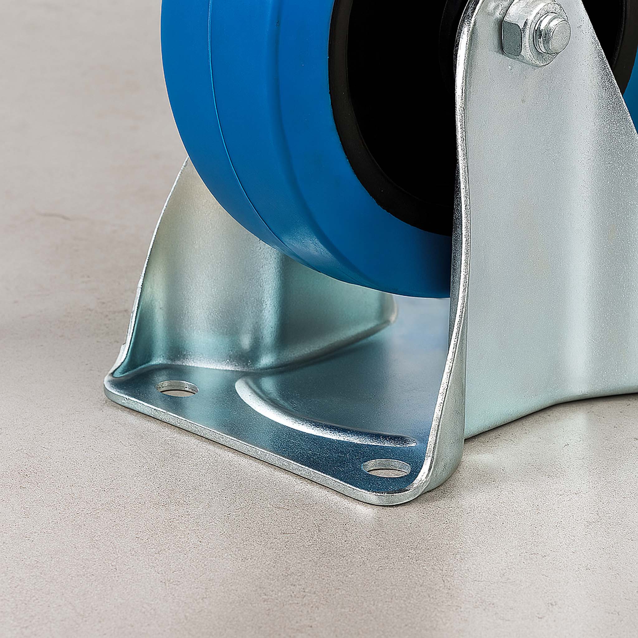 Set di 2 ruote fisse da 160 mm per trasporto, con piastra di montaggio, max 300 kg per ruota