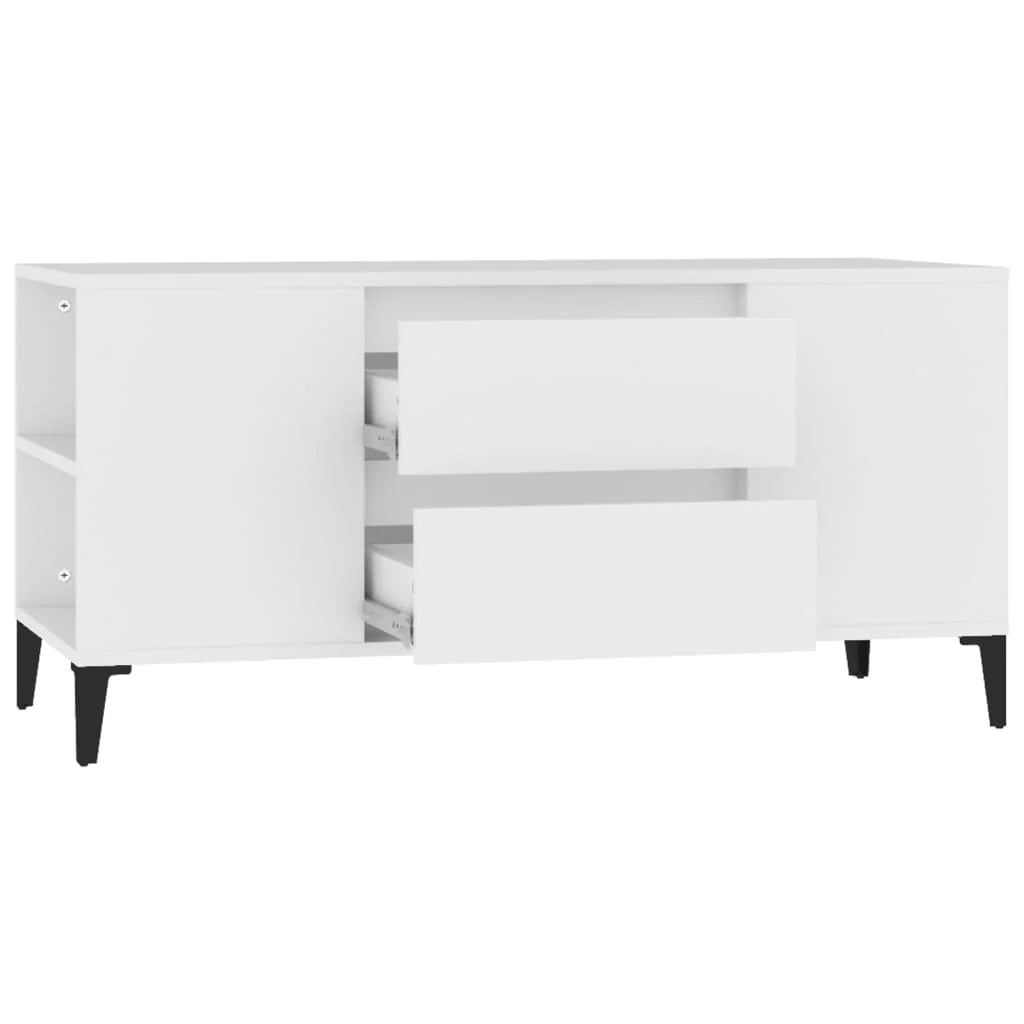 Mobile TV multimediale scaffale TV credenza mobile TV sala da pranzo soggiorno camera da letto 102 x 44,5 x 50 cm legno ingegnerizzato bianco 02_0025619