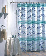 Douchegordijn Antischimmel - Lavabile - Antibatterico - Impermeabile - 180 x 200 cm con 12 anelli - Polyester Delfine