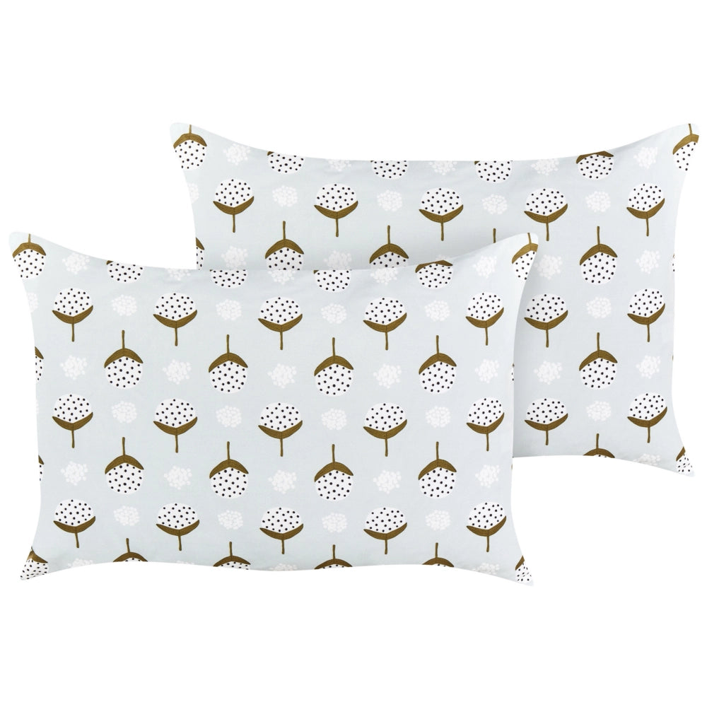 Set di 2 cuscini per esterni in poliestere verde chiaro 40 x 60 cm Cuscino da giardino rettangolare con stampa geometrica