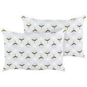 Set di 2 cuscini per esterni in poliestere verde chiaro 40 x 60 cm Cuscino da giardino rettangolare con stampa geometrica