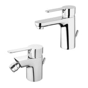 Set miscelatori lavabo e bidet in ottone cromato lucido con piletta automatica P3 di Paini