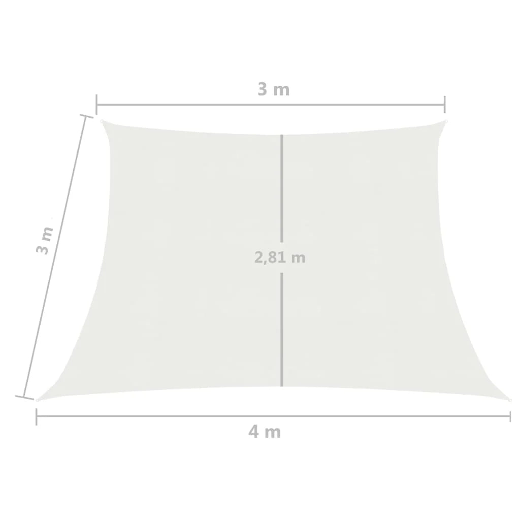 Vela ombreggiante/ombrellone 160 g/m² bianco 3/4 x 3 m HDPE 02_0009013