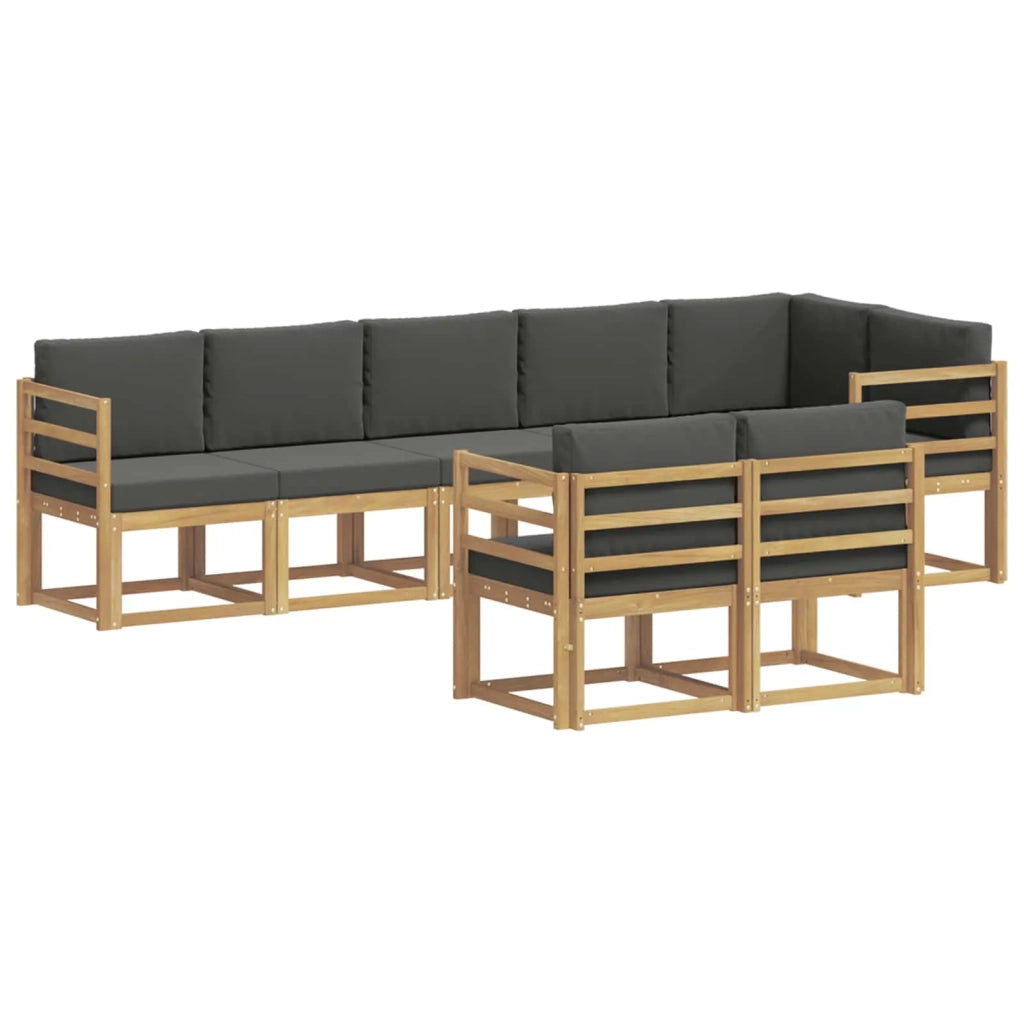 Set di divani da esterno 8 pz Bianco e Antracite Poliestere 3387791