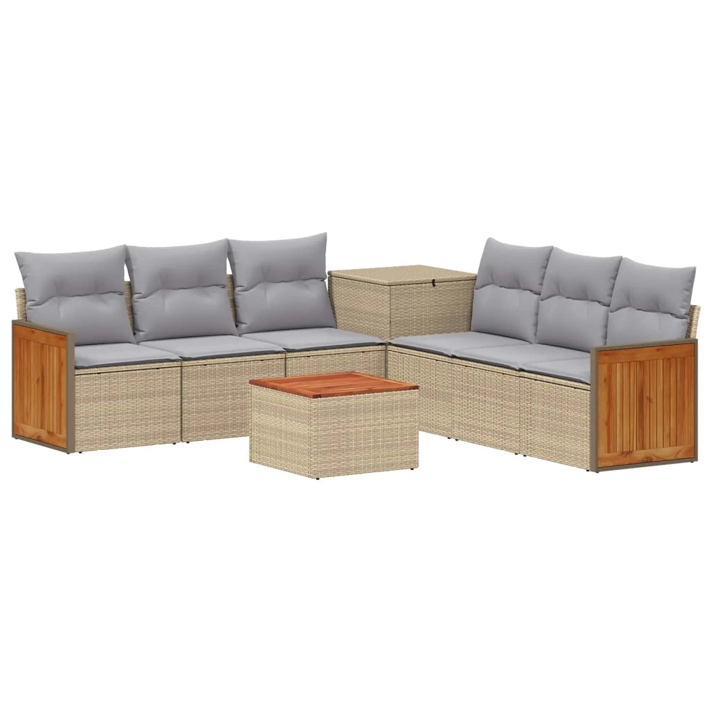 Set di divani 8 pz Beige e Grigio Chiaro 3448651