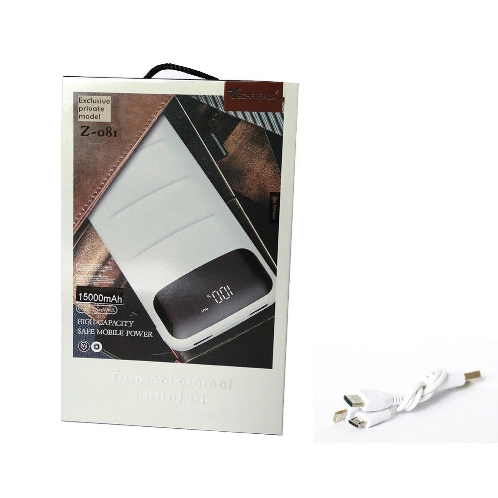 Trade Shop - Batteria Esterna Power Bank 15000mah Led Caricabatterie Usb 5v 2.1a Type C -