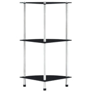Scaffale a 3 Livelli Nero 30x30x67 cm in Vetro Temperato cod mxl 33772