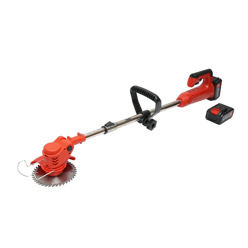 Decespugliatore elettrico estensibile 850W, 2 batterie al litio 21V/3000 mAh, velocità 18000 giri/min, accessori inclusi