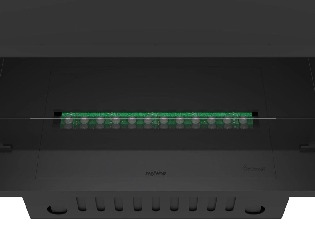 Camino a Vapore Elettrico da Incasso 80x45(64,8)x40 cm Invapo con LED RGB Nero
