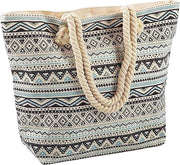 Borsa da Spiaggia Grande per Donne - Borsa da Sera con Maniglione e Disegno Azteco