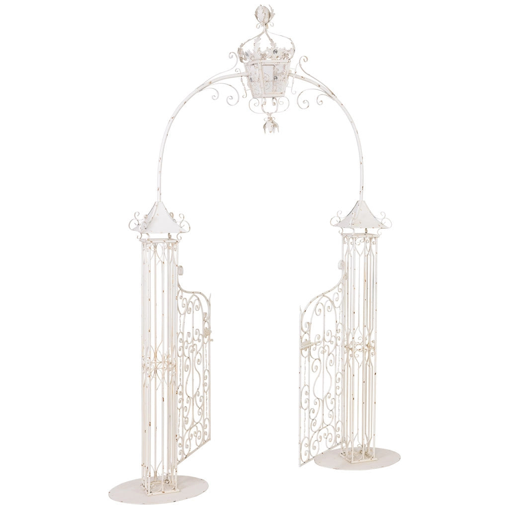 Porte ad arco in metallo grigio 184,79x61,6x299,72h cm