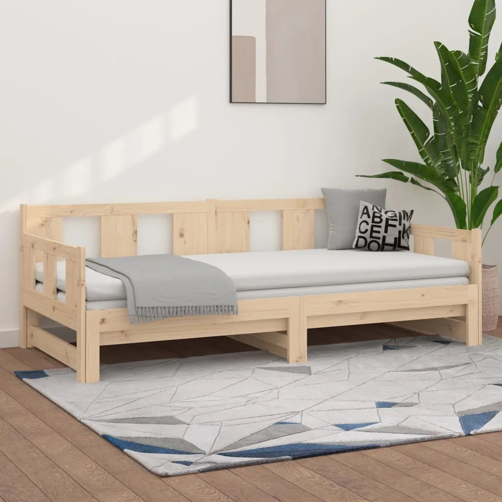 Dormeuse Estraibile in Legno Massello di Pino 2x(90x190) cm 820292