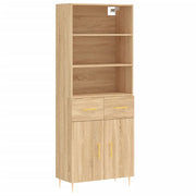 Buffet credenza cassettiera armadio mobile contenitore organizer cucina soggiorno salotto rovere Sonoma alto 69,5 x 34 x 180 cm legno ingegnerizzato marrone 02_0034177