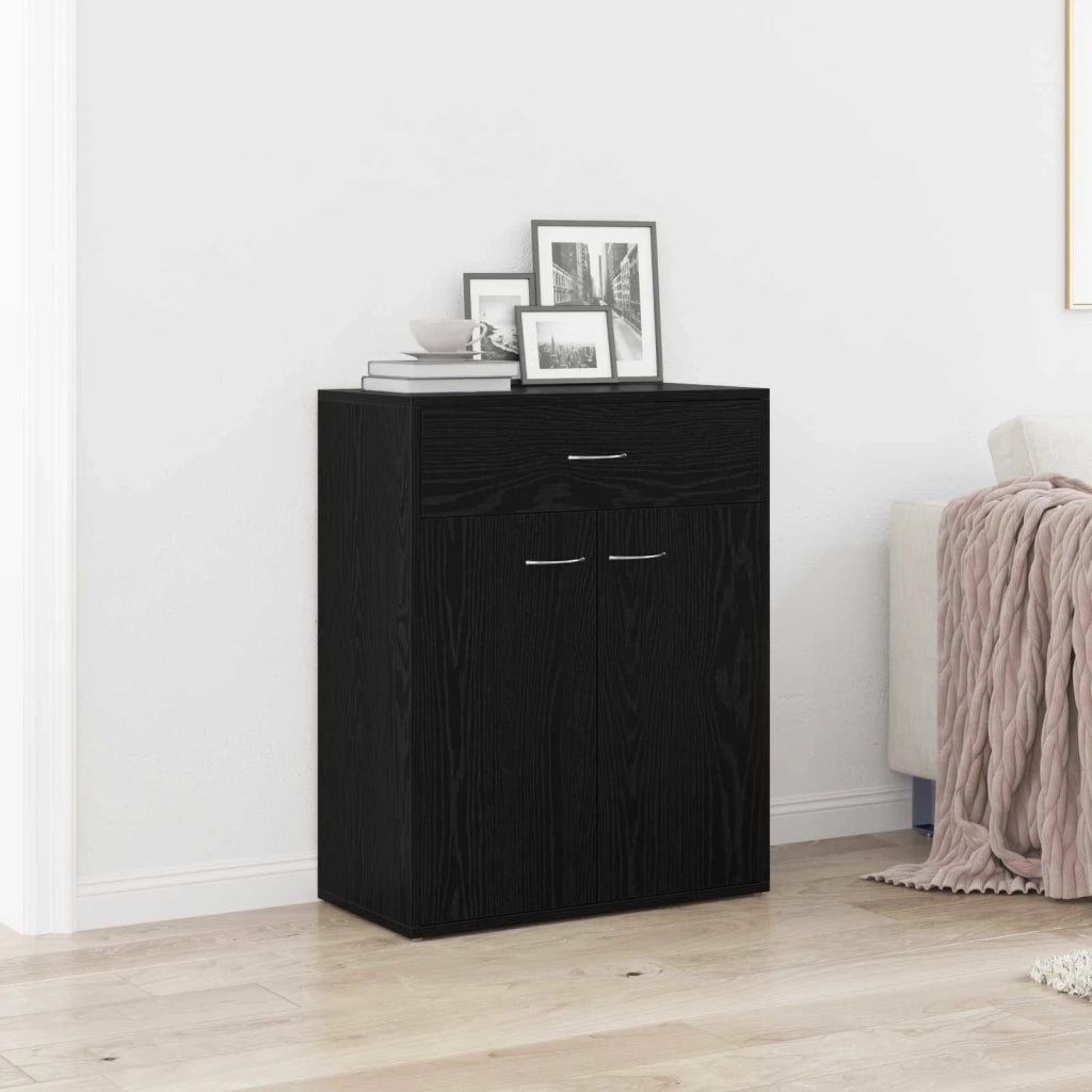 Credenza Rovere Nero 60 x 30 x 75 cm Legno multistrato 862448