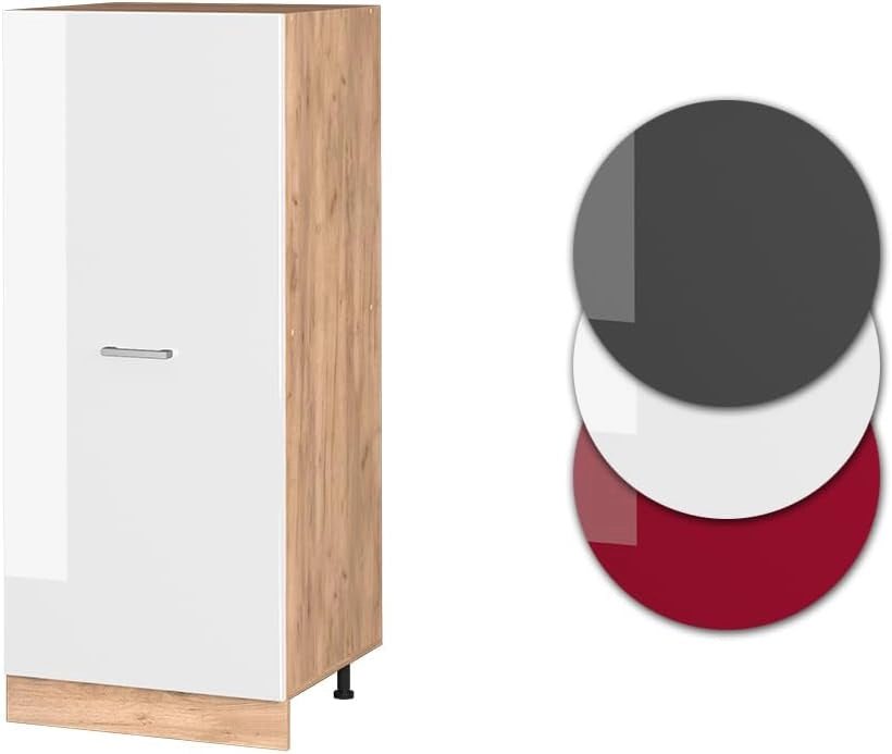 mobile cucina dispensa R-Line, Bianco lucido, 60 cm, per la libera combinazione all'interno di sistemi cucina modulari