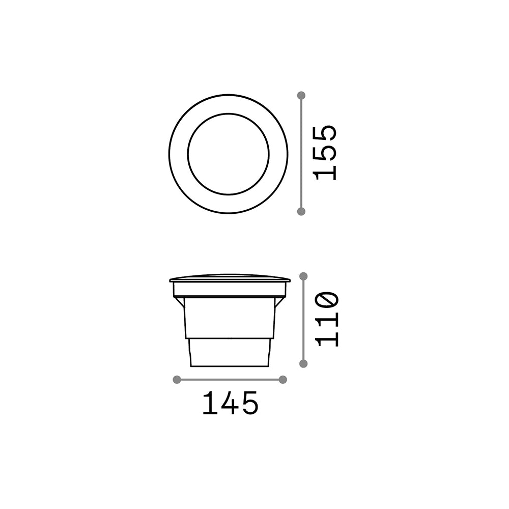 Faretto Da Incasso Moderno Gravity Round Materie Plastiche Nero 1 Luce Gx53 Big