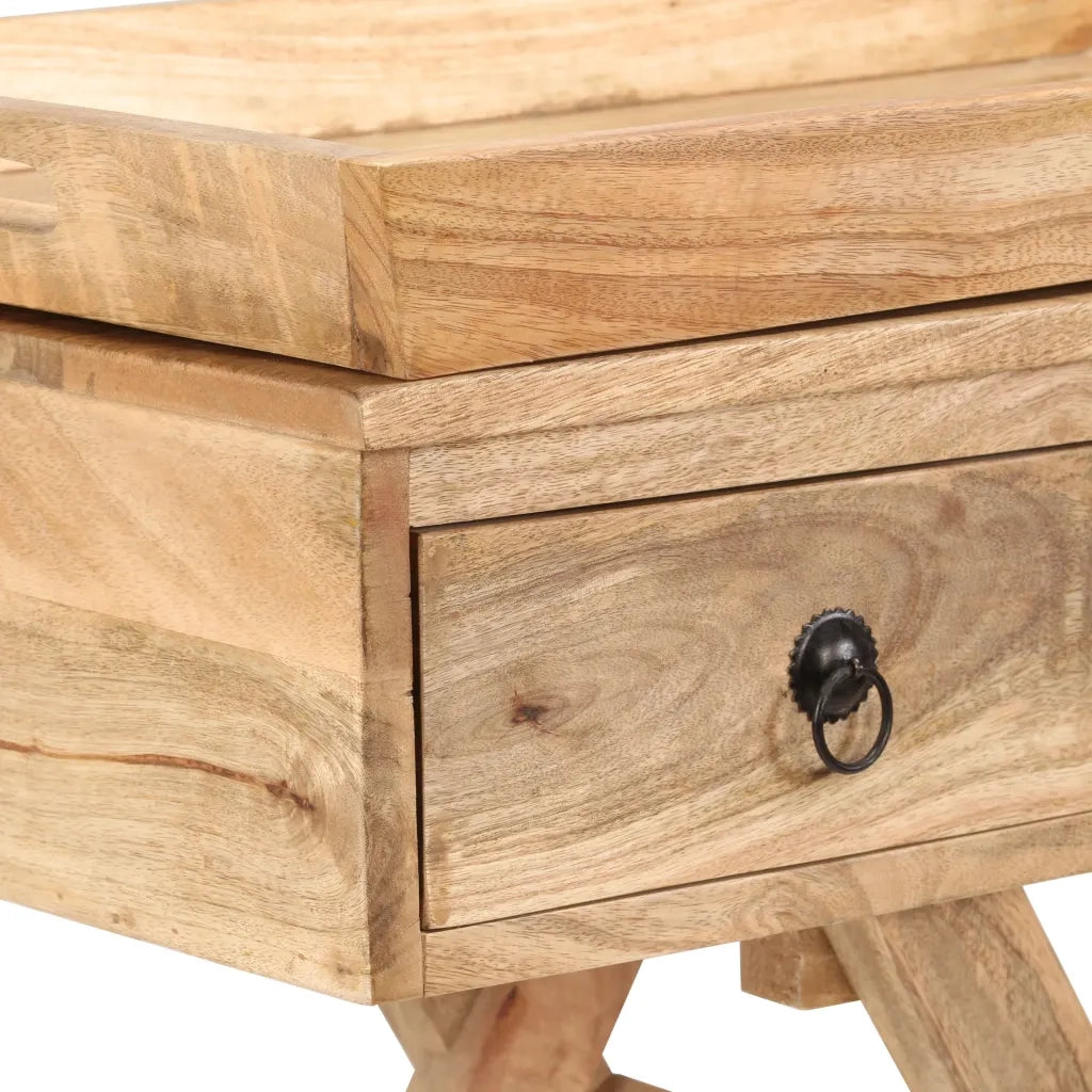 Tavolino da Salotto in Legno Massello di Mango 65x40x76 cm 244952