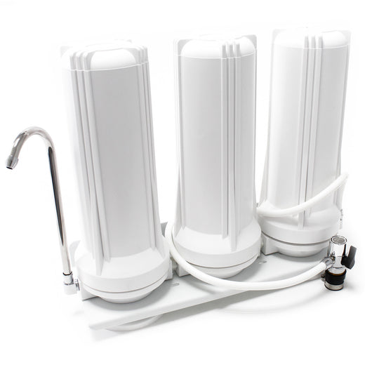 Naturewater Filtro dell'acqua a 3 livelli TR203 con cartucce filtranti 254 mm, con rubinetto