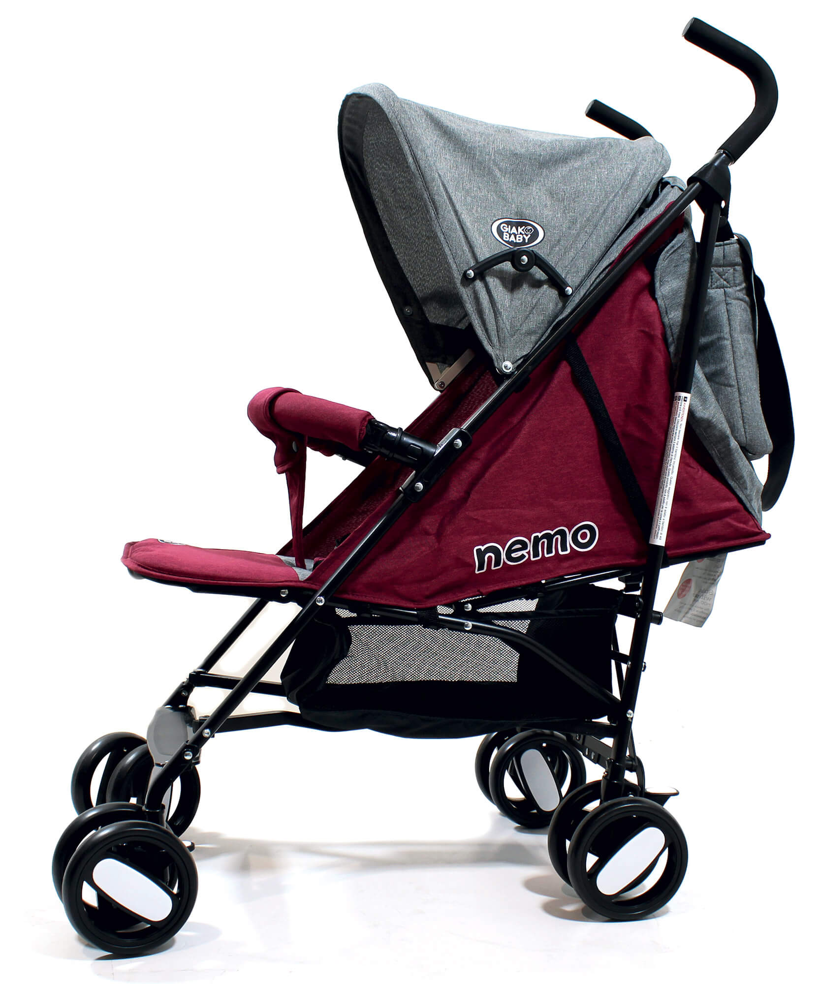 Passeggino Leggero per Bambini Pieghevole con Borsa Nemo Grigio e Rosa