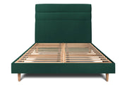 Letto 160x200 cm con testiera in linea - Tessuto velluto