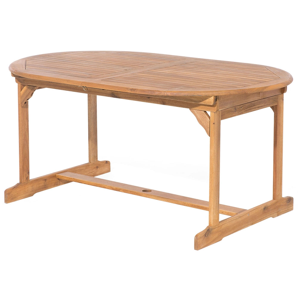 Set da pranzo per esterni in legno di acacia chiaro tavolo da 8 posti sedie pieghevoli design rustico