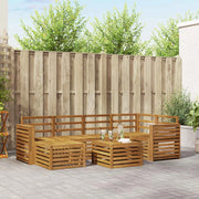 Set divano sezionale 7 pcs Naturale Legno di Acacia Massello